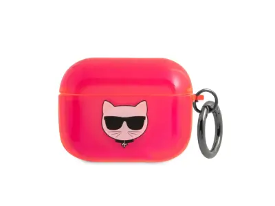 Karl Lagerfeld, Ohišje za slušalke Airpods za Airpods Pro Choupette Translucent, Fuksija