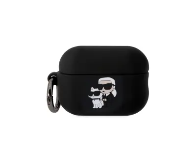 Karl Lagerfeld, Ohišje za slušalke Airpods za Airpods Pro 2 NFT v silikonu, Črna