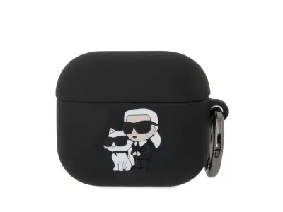 Karl Lagerfeld, Ohišje za slušalke Airpods za Airpods 3 NFT Silikon proti udarcem, Črna