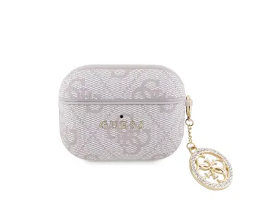 Guess, Ohišje za slušalke Airpods za Airpods Pro 4G Script z obeskom, Antikno roza