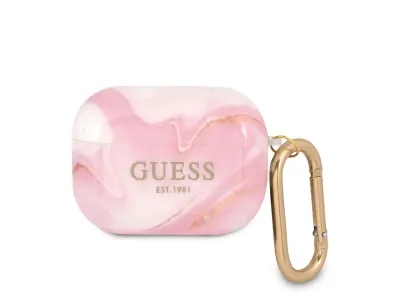 Guess, Ohišje za slušalke Airpods za Airpods Pro New Marble Anti-Shock, Šampanjec roza