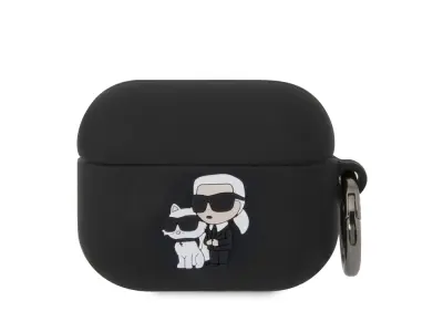 Karl Lagerfeld, Ohišje za slušalke Airpods za Airpods Pro NFT v silikonu, Črna
