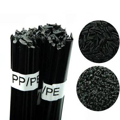 ROSFIX SPOJ ZA VARJENJE PLASTIKE PP/PE – ČRN, 100 G, 42 CM ŽICA, 250–310 °C | TRIKOTNIK IN TRAK 8 MM