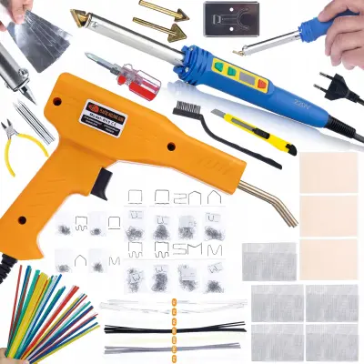 ROSFIX SET ORODIJ ZA VARJENJE PLASTIKE BLUE KONG RBK120W – 120W, 200–600°C, 800 SPONK, 5 SPOJEV | ZA PP, PE, ABS, PVC