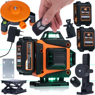 ROSFIX ANIMAL PRO HAWK RAPH 16L – KRIŽNI LASER Z 16 ZELENIMI LINIJAMI | USB-C, IP54, 2× LI-ION, DALJINEC, KOVČEK | ZA GRADNJO IN MONTAŽO