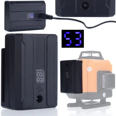 ROSFIX AKUMULATOR Z ZASLON ZA LASERSKI NIVELIR – 3500 MAH, 3.7V, 7×5×2.8 CM, 105 G | ZA ROSFIX, HILDA, PRACMANU, HECKERMANN | BATERIJA ZA NIVELIR