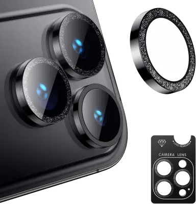Bleščeča zaščita leče kamere, združljiva z iPhone 17 Air - Črno kaljeno steklo