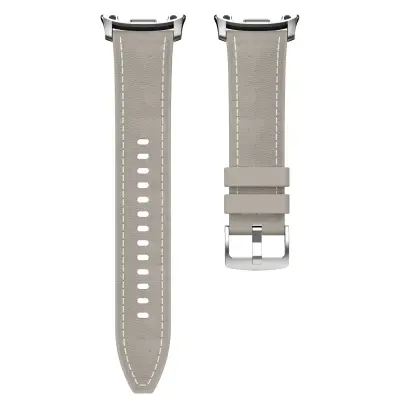 Uradni silikonski pašček z usnjeno teksturo, združljiv s Samsung Watch 8 & Classic Grey