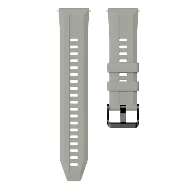 Združljiv 22 mm silikonski nadomestni pas za uro Huawei GT6 - športni slog s črno zaponko Grey