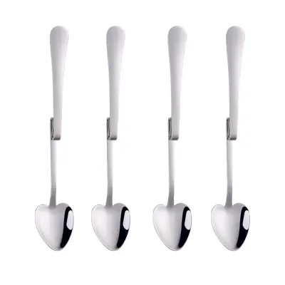 4-delni set žlic v obliki srca - nerjaveče jeklo, oblika Z