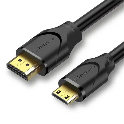 Mini HDMI na HDMI kabel: 4K, 60Hz, dvosmerni prenos, široka združljivost  1 m