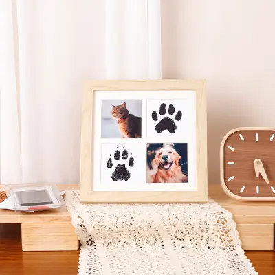 Okvir za spomine na hišne ljubljenčke z odtisom tačke in kompletom za DIY Wood color