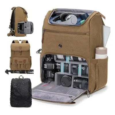Vsestranski nahrbtnik za fotografsko opremo za prosti čas na prostem Brown