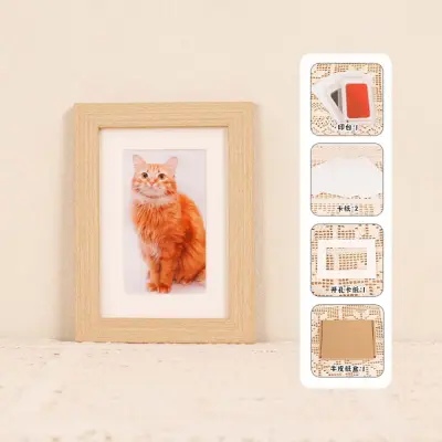 Spominski okvir za hišne ljubljenčke z odtisom tačke - ohranite spomine Wood color