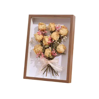 Okvir za plavajoče fotografije s suhim cvetjem - Lesena škatla za cvetlične aranžmaje  10 palcev
