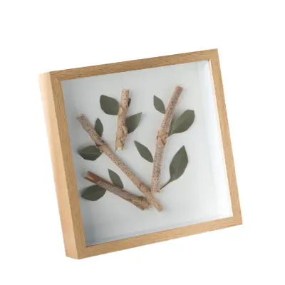 Naravna lesena barva kvadratni okvir za škatle - Idealen za suho cvetje  8 palcev