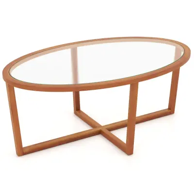 Ovalna steklena mizica za kavo Moderna mizica za kavo