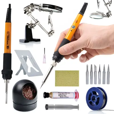 ROSFIX SET PRECIZNA SPAJKALNA POSTAJA OP60W PE9 – LCD, 60W, 180–500 °C, 6 GROTOV, ESD | SERIJA ELECTRIC S