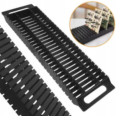 ROSFIX ANTISTATIČNO STOJALO ZA TISKANA VEZJA PCB – 470X135X30 MM, ESD KONSTRUKCIJA, STABILNA OSNOVA | ZA SPAJKANJE IN TESTIRANJE | VISOKA KAKOVOST