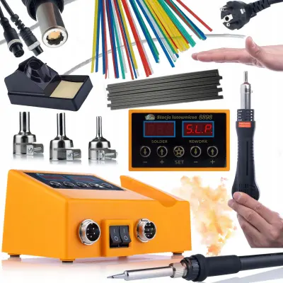 ROSFIX SET SPAJKALNA POSTAJA OH660 – 2V1 Z LED, 660W, 100–500 °C, ZA PLASTIKO IN ELEKTRONIKO | 230V, 22 MM DYSZE