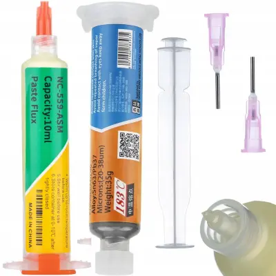 ROSFIX SET TOPILNI FLUX NC-559-ASM + SPAJKALNA PASTA XG-Z40 35 G – NATANČNA APLIKACIJA | SN63/PB37, 183°C