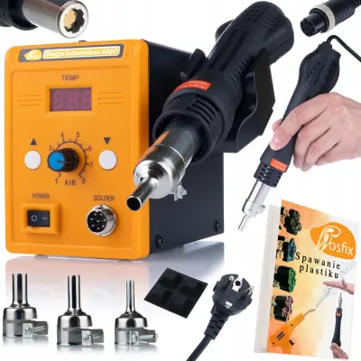 ROSFIX SET SPAJKALNA POSTAJA 858D – HOT-AIR 700W, 3 ŠOBE, BUT ŠOBA 8X9 MM | 100–500 °C, SPOJKE 100 KOS