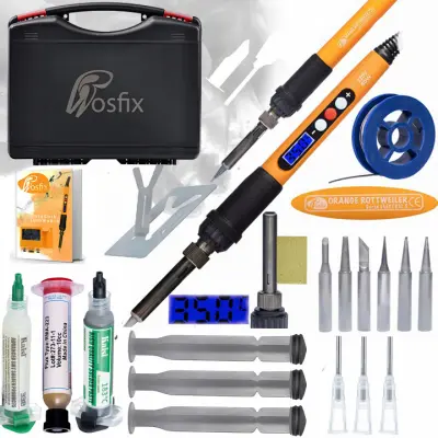 ROSFIX SET SPAJKALNA POSTAJA ORANGE ROTTWEILER – 60W, LCD, 180–500 °C, 900M, TOPNIKI, CYNA | 220V, KOVČEK