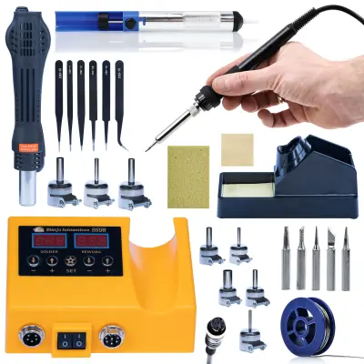 ROSFIX SET SPAJKALNA POSTAJA OH660 – 2V1 HOT-AIR IN GROT, LED, 660W | 100–500°C, 22 MM, 230V, 3,3 KG