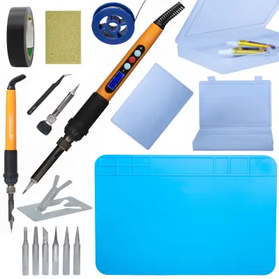 Komplet profesionalnih spajkalnih orodij Rosfix Electric S 17w1 Premium Edition z spajkalnikom OR60W PE8