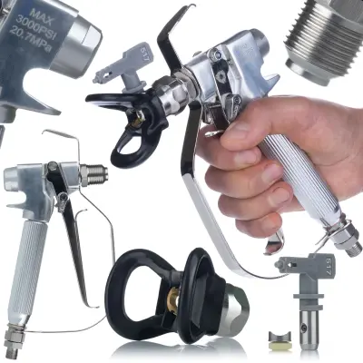 ROSFIX SET BRIZGALNA GLAVA ULTRASPRAY J-31 – ŠOBA 517, 3000 PSI, 1/4" IN 7/8" NAVOJ, VGRAJEN FILTER | ZA STENE, STROPE, OGRAJE, POHIŠTVO