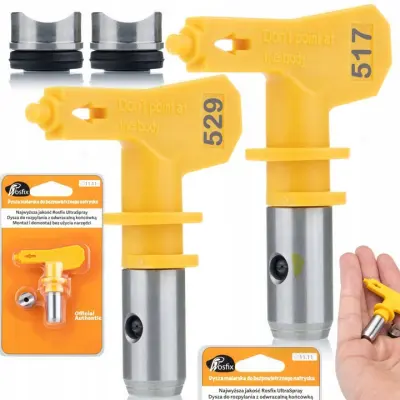 ROSFIX SET BRIZGALNA GLAVA ULTRA SPRAY 517 IN 529 – 25–30 CM ŠIRINA, ZA AKRIL, LATEKS, FASADE | VISOKOTLAČNA KOMPATIBILNOST