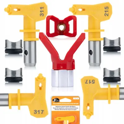 ROSFIX SET BRIZGALNA GLAVA – 4 CURKE 215/311/317/517 + ZAŠČITA, 7/8" NAVOJ | ZA AGREGATE ZA BARVANJE