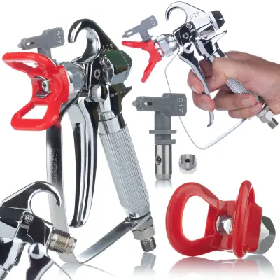 ROSFIX ULTRASPRAY J-18 SET BRIZGALNA GLAVA – 3600 PSI, ŠOBA 517, 1/4" IN 7/8" NAVOJ, VGRAJEN FILTER | ZA BARVANJE STEN, STROPOV, OGRAD