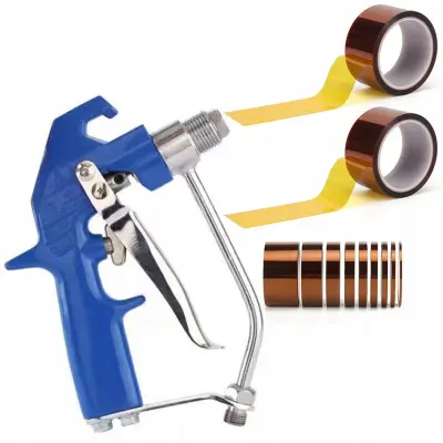 ROSFIX SET BRIZGALNA PIŠTOLA BLACK SPRAY BS500 – 500 BAR, 1/4", 7/8", FILTER + 2X KAPTON TRAK 30 M