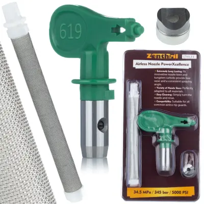 ZENTHRIL SET BRIZGALNA GLAVA POWERXCELLENCE 619 – 30 CM ŠIRINA CURKA, FILTER 60 MESH | ZA AKRIL IN LATEKS | ZA VISOKOTLAČNE AGREGATE