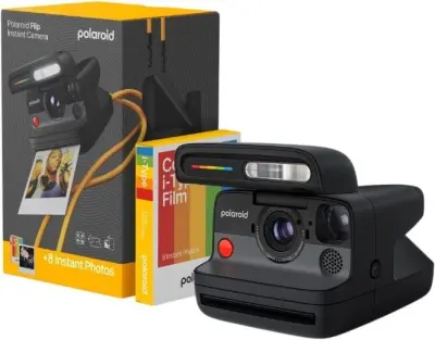 Fotoaparat POLAROID Flip Everything Box, črn, s filmom za 8 slik