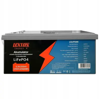 Gel baterija LiFePO4 LEXTON, Bluetooth 200Ah BMS