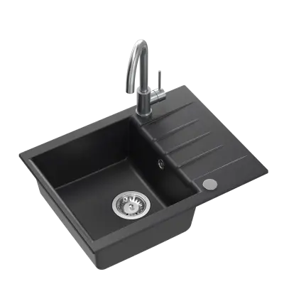 QUADRON Set korita in armature NICK 116 + KATE inox, črn