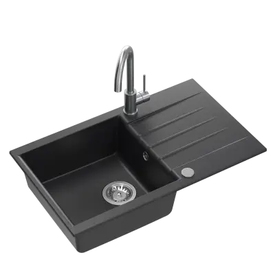 QUADRON Set korita in armature NICK 111 + KATE inox, črn