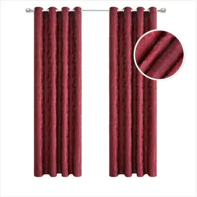 Zatemnitvena zavesa s svetlečim sijajem (132x260 cm, enojna plošča z obročki) Red