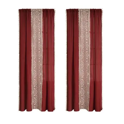 Praznična božična zavesa za okno - Evropski stil praznične dekoracije  S