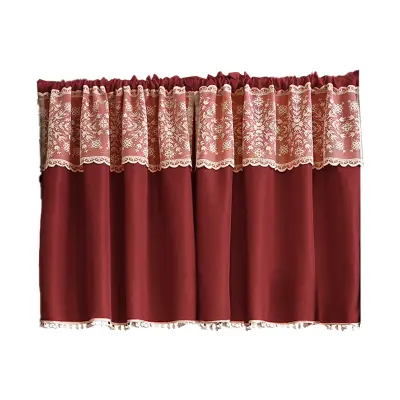 Božična zavesa: Prosojna okenska zavesa z žepkom in okrasnimi resicami  S