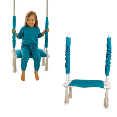 Gugalnica v sobi z valovi turkizna