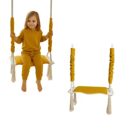 Sobna gugalnica za otroke z rumenim valom