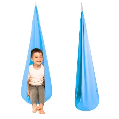 Otroška viseča gugalnica kokon modra