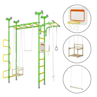 Gimnastična lestev – telovadna, švedska lestev za dom in otroke Pegas 2 - svetlo zelena