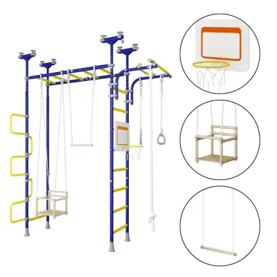 Gimnastična lestev – telovadna, švedska lestev za dom in otroke Pegas 2 - modra