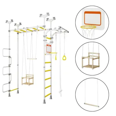 Gimnastična lestev – telovadna, švedska lestev za dom in otroke Pegas 2 - rumena