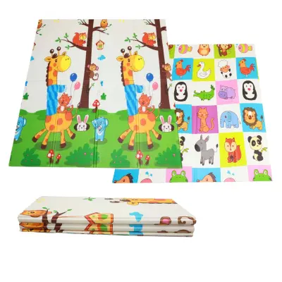 Zložljiva podloga za otroke igralna 150x180x1cm - živali/žirafa