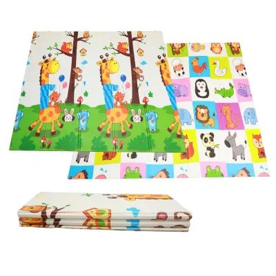 Otroška podloga igralna zložljiva 200x180x1cm - živali/žirafa